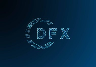 DFX düşük poli harfli logo vektör tasarımı. DFX düşük poli logo tasarımı. DFX benzersiz düşük polyester logo tasarımı.