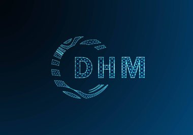 DHM düşük poli harfli logo vektör tasarımı. DHM alt poli logo tasarımı. DHM benzersiz düşük poli logo tasarımı.