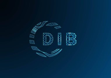 DIB düşük poli harfli logo vektör tasarımı. DIB düşük poli logo tasarımı. DIB benzersiz düşük polyester logo tasarımı.