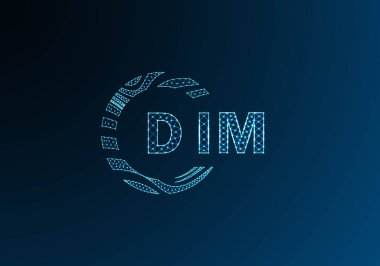 DIM düşük poli harfli logo vektör tasarımı. DIM düşük poli logo tasarımı. DIM benzersiz düşük polyester logo tasarımı.