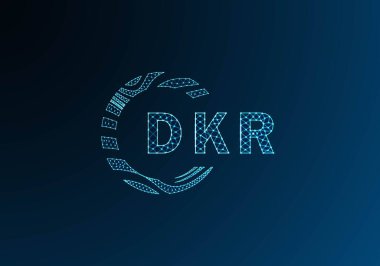 DKR düşük poli harfli logo vektör tasarımı. DKR düşük poli logo tasarımı. DKR benzersiz düşük poli logo tasarımı.
