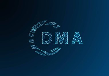 DMA düşük poli harfli logo vektör tasarımı. DMA düşük poli logo tasarımı. DMA benzersiz düşük polyester logo tasarımı.