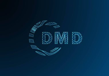 DMD düşük poli harfli logo vektör tasarımı. DMD düşük poli logo tasarımı. DMD benzersiz düşük poli logo tasarımı.
