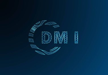 DMI düşük poli harfli logo vektör tasarımı. DMI düşük polyester logo tasarımı. DMI benzersiz düşük poli logo tasarımı.