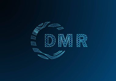 DMR düşük poli harfli logo vektör tasarımı. DMR düşük poli logo tasarımı. DMR benzersiz düşük poli logo tasarımı.