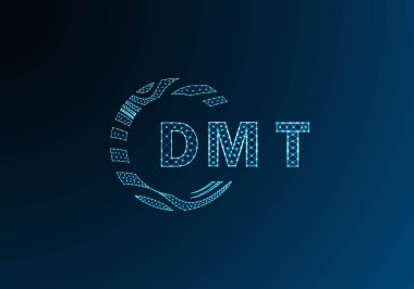 DMT düşük poli harfli logo vektör tasarımı. DMT düşük polyester logo tasarımı. DMT benzersiz düşük poli logo tasarımı.