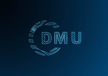 DMU düşük poli harfli logo vektör tasarımı. DMU düşük poli logosu tasarımı. DMU benzersiz düşük poli logo tasarımı.