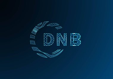 DNB düşük poli harfli logo vektör tasarımı. DNB düşük poli logo tasarımı. DNB benzersiz düşük poli logo tasarımı.