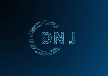 DNJ düşük poli harfli logo vektör tasarımı. DNJ düşük poli logo tasarımı. DNJ benzersiz düşük poli logo tasarımı.