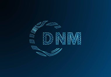 DNM düşük poli harfli logo vektör tasarımı. DNM düşük poli logo tasarımı. DNM benzersiz düşük poli logo tasarımı.