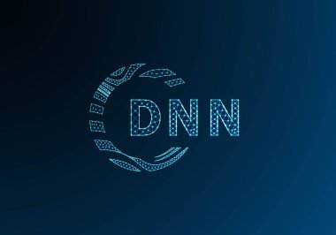 DNN düşük poli harfli logo vektör tasarımı. DNN alt poli logo tasarımı. DNN benzersiz düşük poli logo tasarımı.