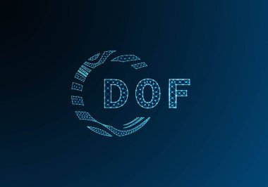 DOF düşük poli harfli logo vektör tasarımı. Daha düşük polyester logo tasarımı. Eşsiz düşük polyester logo tasarımı.