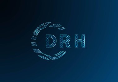 DRH düşük poli harfli logo vektör tasarımı. DRH düşük poli logo tasarımı. DRH benzersiz düşük poli logo tasarımı.