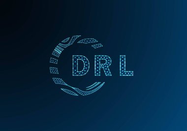 DRL düşük poli harfli logo vektör tasarımı. DRL düşük poli logo tasarımı. DRL benzersiz düşük polyester logo tasarımı.
