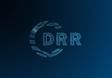 DRR düşük poli harfli logo vektör tasarımı. DRR düşük poli logo tasarımı. DRR benzersiz düşük poli logo tasarımı.