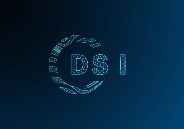 DSI düşük poli harfli logo vektör tasarımı. DSI düşük poli logo tasarımı. DSI benzersiz düşük polyester logo tasarımı.