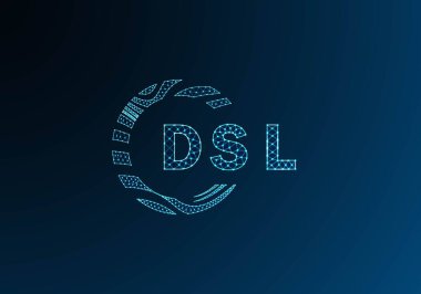 DSL düşük poli harfli logo vektör tasarımı. DSL düşük poli logo tasarımı. DSL benzersiz düşük polyester logo tasarımı.
