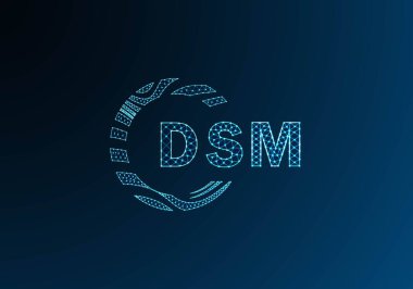 DSM düşük poli harfli logo vektör tasarımı. DSM düşük poli logo tasarımı. DSM benzersiz düşük poli logo tasarımı.