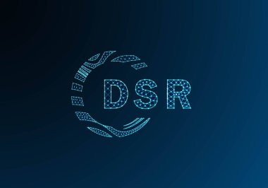 DSR düşük poli harfli logo vektör tasarımı. DSR düşük poli logo tasarımı. DSR benzersiz düşük poli logo tasarımı.