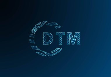 DTM düşük poli harfli logo vektör tasarımı. DTM düşük poli logo tasarımı. DTM benzersiz düşük poli logo tasarımı.
