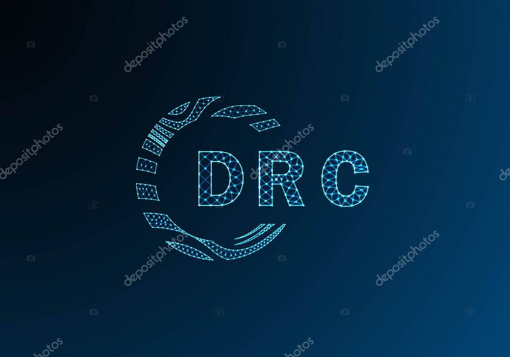 DRC low poly letter logo vector design. DRC lower poly logo design. DRC unique low poly logo design.