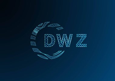 DWZ düşük poli harfli logo vektör tasarımı. DWZ düşük polyester logo tasarımı. DWZ benzersiz düşük polyester logo tasarımı.