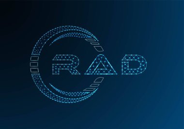 RAD low poly letter logo vector design. RAD lower poly logo design. Low poly logo.