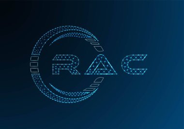 RAC low poly letter logo vector design. RAC lower poly logo design. Low poly logo.