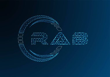 RAB low poly letter logo vector design. RAB lower poly logo design. Low poly logo.