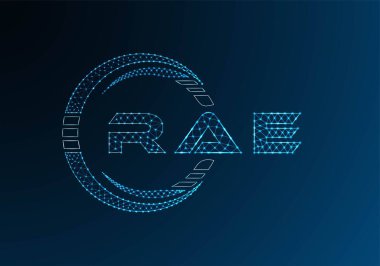RAE low poly letter logo vector design. RAE lower poly logo design. Low poly logo.