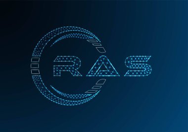 RAS low poly letter logo vector design. RAS lower poly logo design. Low poly logo.