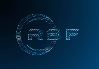 RBF low poly letter logo vector design. RBF lower poly logo design. Low poly logo.