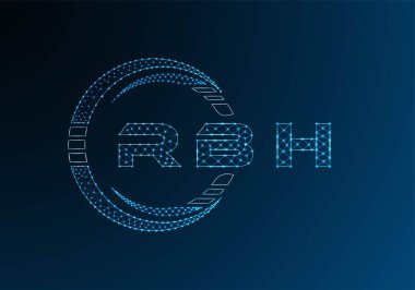 RBH low poly letter logo vector design. RBH lower poly logo design. Low poly logo.