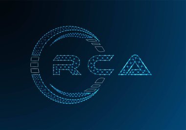 RCA low poly letter logo vector design. RCA lower poly logo design. Low poly logo.