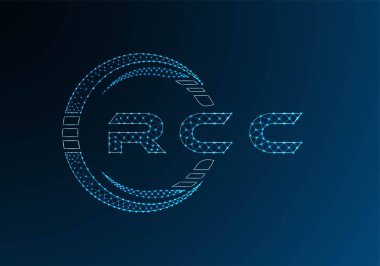 RCC low poly letter logo vector design. RCC lower poly logo design. Low poly logo.