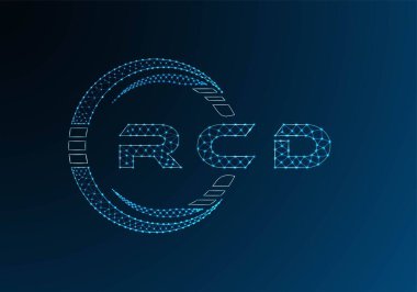 RCD low poly letter logo vector design. RCD lower poly logo design. Low poly logo.