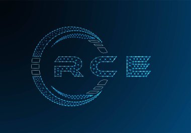 RCE low poly letter logo vector design. RCE lower poly logo design. Low poly logo.
