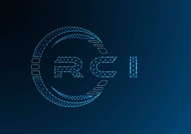 RCI low poly letter logo vector design. RCI lower poly logo design. Low poly logo.