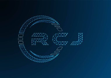 RCJ low poly letter logo vector design. RCJ lower poly logo design. Low poly logo.