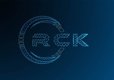 RCK low poly letter logo vector design. RCK lower poly logo design. Low poly logo.