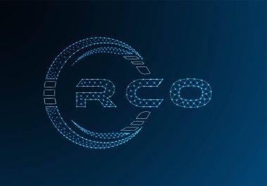 RCO low poly letter logo vector design. RCO lower poly logo design. Low poly logo.