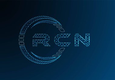 RCN low poly letter logo vector design. RCN lower poly logo design. Low poly logo.