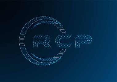 RCP low poly letter logo vector design. RCP lower poly logo design. Low poly logo.