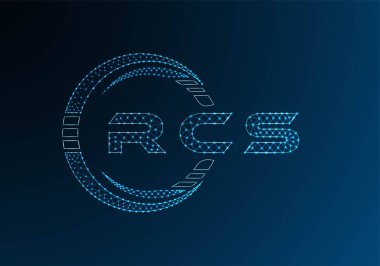 RCS low poly letter logo vector design. RCS lower poly logo design. Low poly logo.