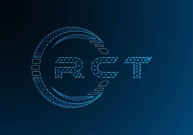 RCT low poly letter logo vector design. RCT lower poly logo design. Low poly logo.