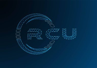 RCU low poly letter logo vector design. RCU lower poly logo design. Low poly logo.