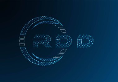 RDD low poly letter logo vector design. RDD lower poly logo design. Low poly logo.