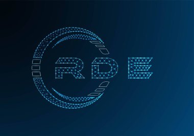 RDE low poly letter logo vector design. RDE lower poly logo design. Low poly logo.