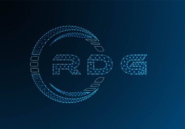 RDG low poly letter logo vector design. RDG lower poly logo design. Low poly logo.