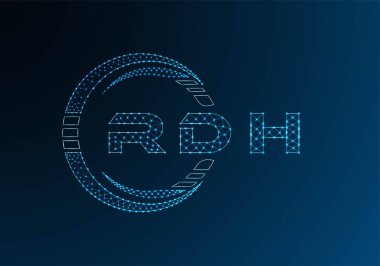 RDH low poly letter logo vector design. RDH lower poly logo design. Low poly logo.